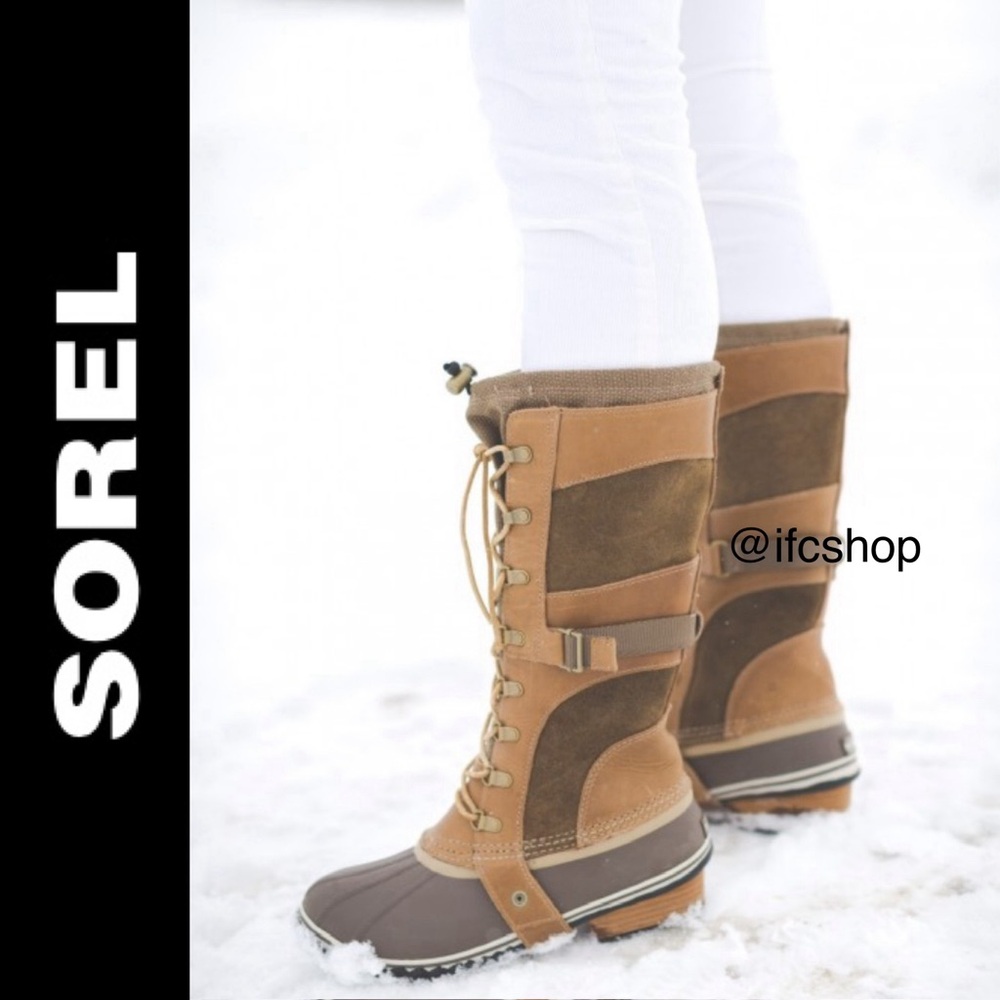 Sorel Conquest Carly Boots in British Tan/Flax
